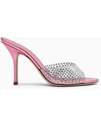 Paris Texas Penelope Mules With Crystals - Pink