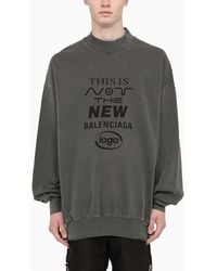 Balenciaga Printed Oversized Sweatshirt - Black