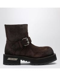 Balenciaga - Venom Mini Waxed Suede Calfskin Boots - Lyst