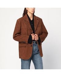 DUNST - Camel Leather Single-Breasted Jacket - Lyst