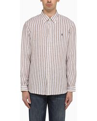 Polo Ralph Lauren - Custom-fit Khaki/white Linen Shirt - Lyst