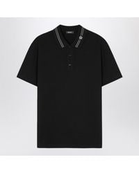 Versace - Embroidered Cotton Piqué Polo - Lyst