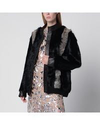 Valentino - Shearling And Leather Jacket - Lyst