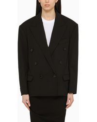 Isabel Marant - Wool Double Breasted Jacket With Epaulettes - Lyst
