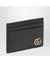 Gucci - Gg Marmont Geldklammer Aus Schwarzem Leder - Lyst