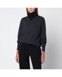 Gucci - Dark Cashmere V-Neck Sweater - Lyst