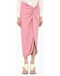 FEDERICA TOSI - Viscose Midi Skirt With Knot - Lyst