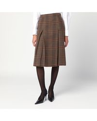 Saint Laurent - Gonna midi in lana principe di galles - Lyst