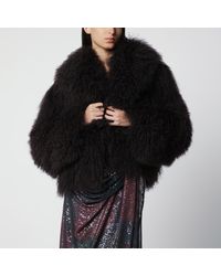 Blancha - Short Chocolate Fur Jacket - Lyst