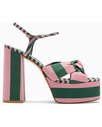 Castañer - Castañer Green/pink High Sandal With Platform - Lyst