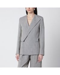 Loulou de Saison - Suna Tailored Jacket With An Asymmetric Opening And Lapel - Lyst
