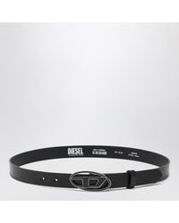 DIESEL - Leather Belt With Oval D Buckle - Lyst