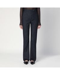 Max Mara - Midnight Trousers In Cotton Denim Effect - Lyst