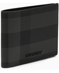 Burberry - Portafoglio carbone motivo check - Lyst