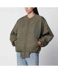 MM6 by Maison Margiela - Khaki Nylon Jacket With Contrasting Lining - Lyst