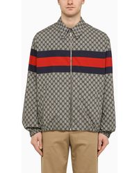Gucci - Zip Jacket With gg Print In Cotton - Lyst
