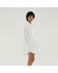 1989 STUDIO - Striped L/s Shirt Dress White - Lyst