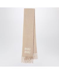 Miu Miu - Mohair-Blend Scarf With Logo - Lyst