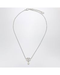 Gucci - Gg Necklace With Crystals And Pearls - Lyst