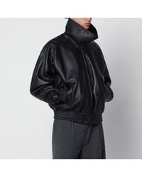 Balenciaga - Leather Jacket With Logo - Lyst