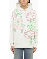Marni - Sweat-Shirt Blanc Avec Broderie En Coton - Lyst