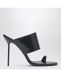Paris Texas - Lidia Python-Effect Leather Thong Mule - Lyst