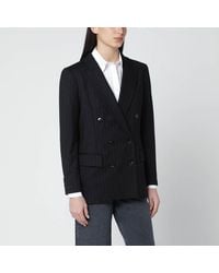 VI TO VI - Pinstripe Lurex Double Breasted Jacket - Lyst