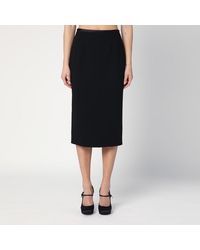 Dolce & Gabbana - Gonna a tubino nera in crêpe di lana - Lyst