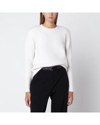 TOTEME - Ecru Crew-Neck Sweater - Lyst