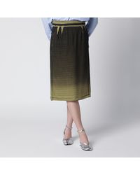 Maison Margiela - Virgin Wool Midi Skirt With Faded Check Pattern - Lyst