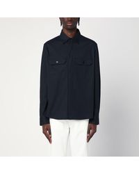 ZEGNA - Camicia navy in cotone - Lyst