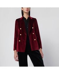 Tagliatore - Velvet Double Breasted Jacket - Lyst