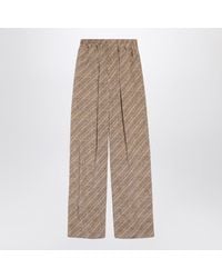 Balenciaga - And Monogram Silk Crêpe Trousers - Lyst