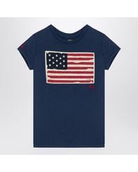 Polo Ralph Lauren - Cotton Crew-Neck T-Shirt With Flag Patch - Lyst