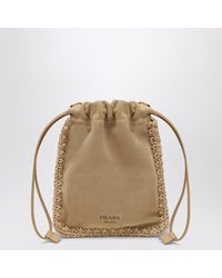 Prada - Desert-Colored Suede Leather Smartphone Holder - Lyst