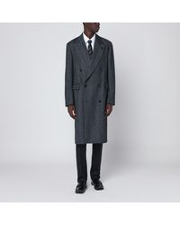 Lardini - Herringbone Double-Breasted Coat - Lyst