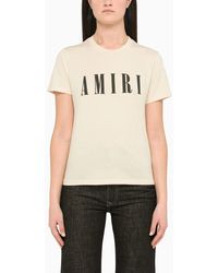 Amiri - T-shirt girocollo alabastro con logo - Lyst