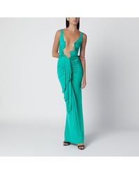 Christopher Esber - Draped Malachite Viscose Maxi Dress - Lyst