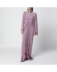 Valentino - Mauve Draped Long Dress - Lyst