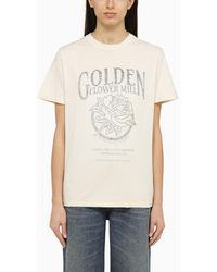 Golden Goose - Crew-Neck T-Shirt With Logo - Lyst
