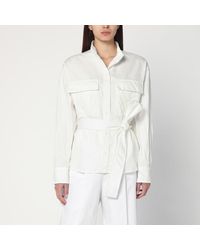 Ferragamo - Cotton Blend Shirt With Mandarin Collar - Lyst