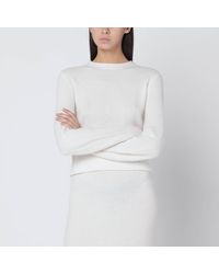 Max Mara - Maglia avorio in filato di cachemire stretch - Lyst