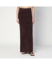 Soft Goat - Long Mocha-coloured Brushed Cashmere Skirt - Lyst