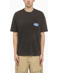 Represent - Black Washed Out Cotton T Shirt With Logo - Lyst