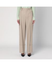 Victoria Beckham - Wide Mandarin Colour Pants - Lyst