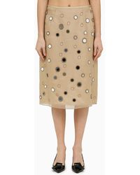 Prada - Organza Skirt And Embroidery - Lyst