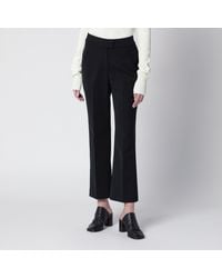 Entire studios - Wool-Blend Flared Cropped Trousers - Lyst