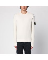 Stone Island - White Crew-neck Sweater In Wool Blend - Lyst