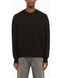 Ami Paris - Black Crewneck Sweatshirt With Patch - Lyst