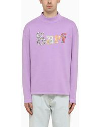 ERL - Lilac Cotton Sweatshirt With Logo - Lyst